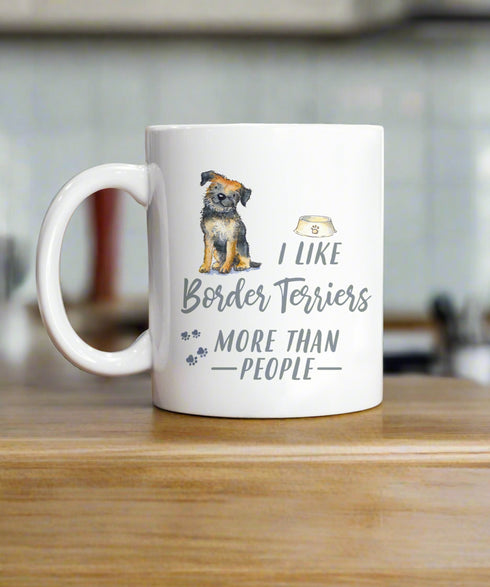 I Like Dogs More Than People Border Terrier Ceramic Mug